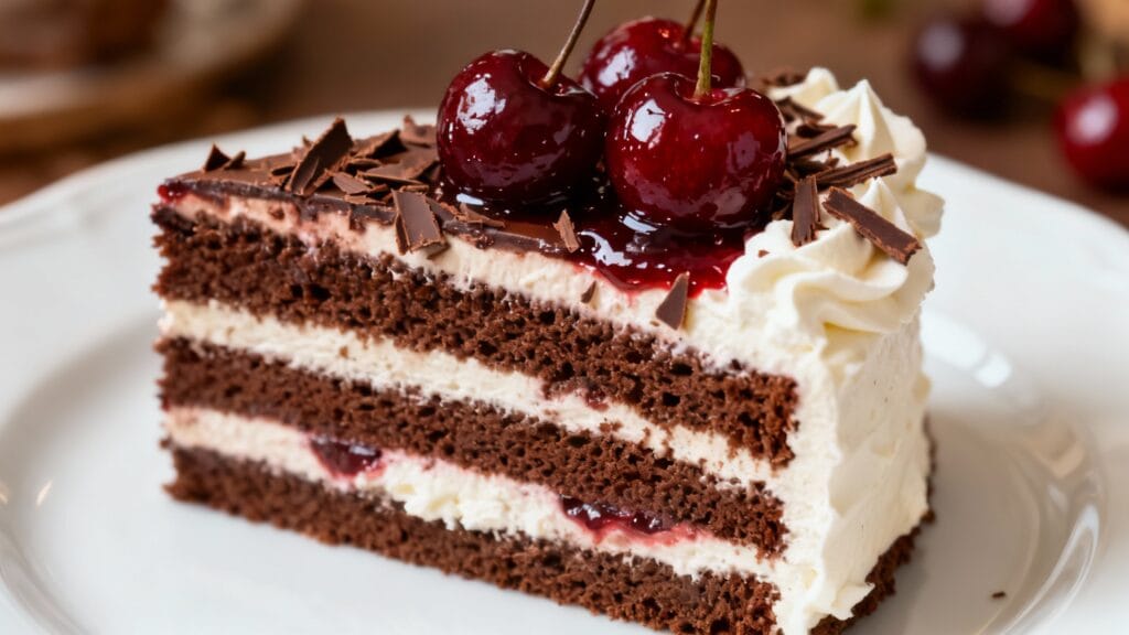 Part de Forêt-Noire aux cerises et chocolat