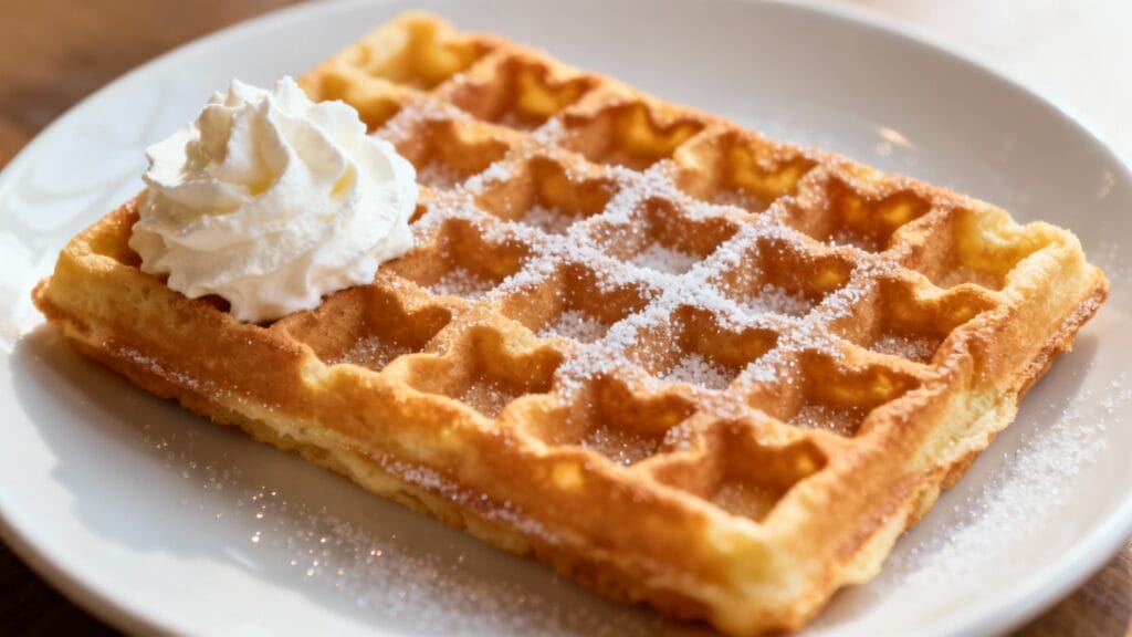 Gaufre de Bruxelles légère au sucre glace