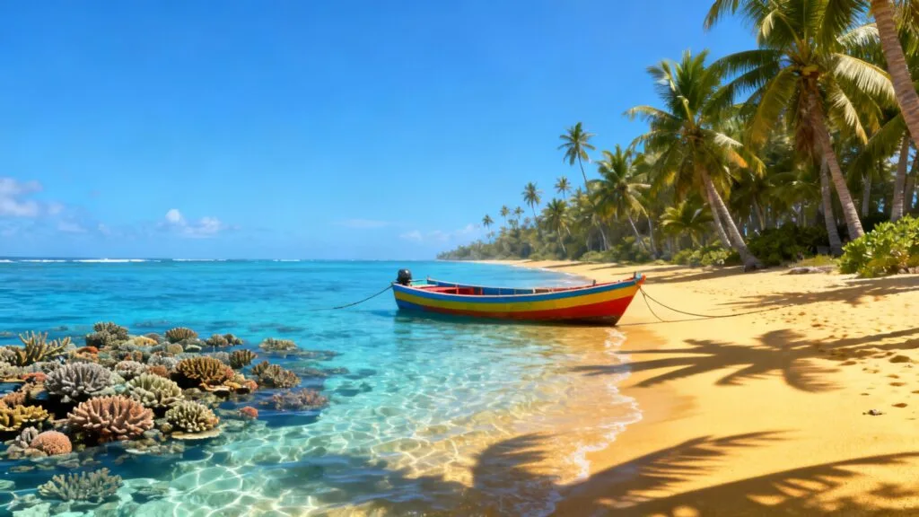 Crique calme aux eaux limpides en Guadeloupe