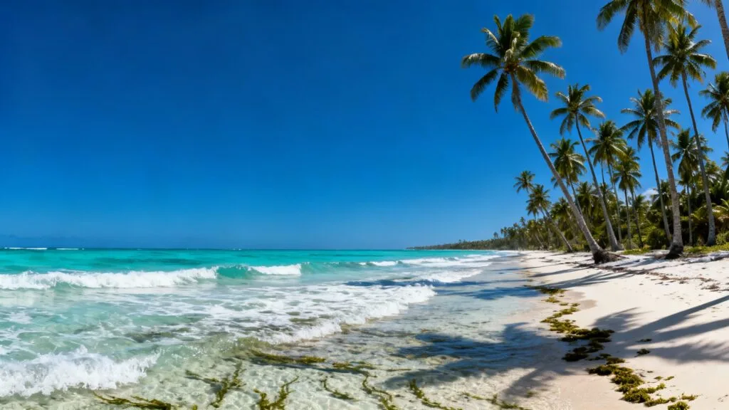 Plage tropicale aux eaux turquoise sur la côte kényane