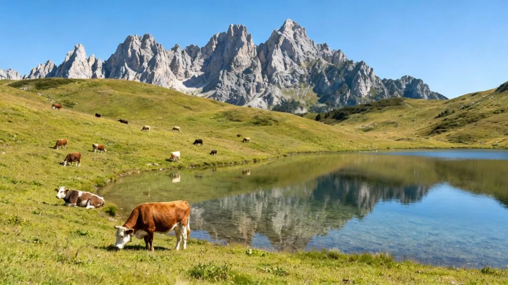 Lac alpin dans un parc montagnard des Asturies