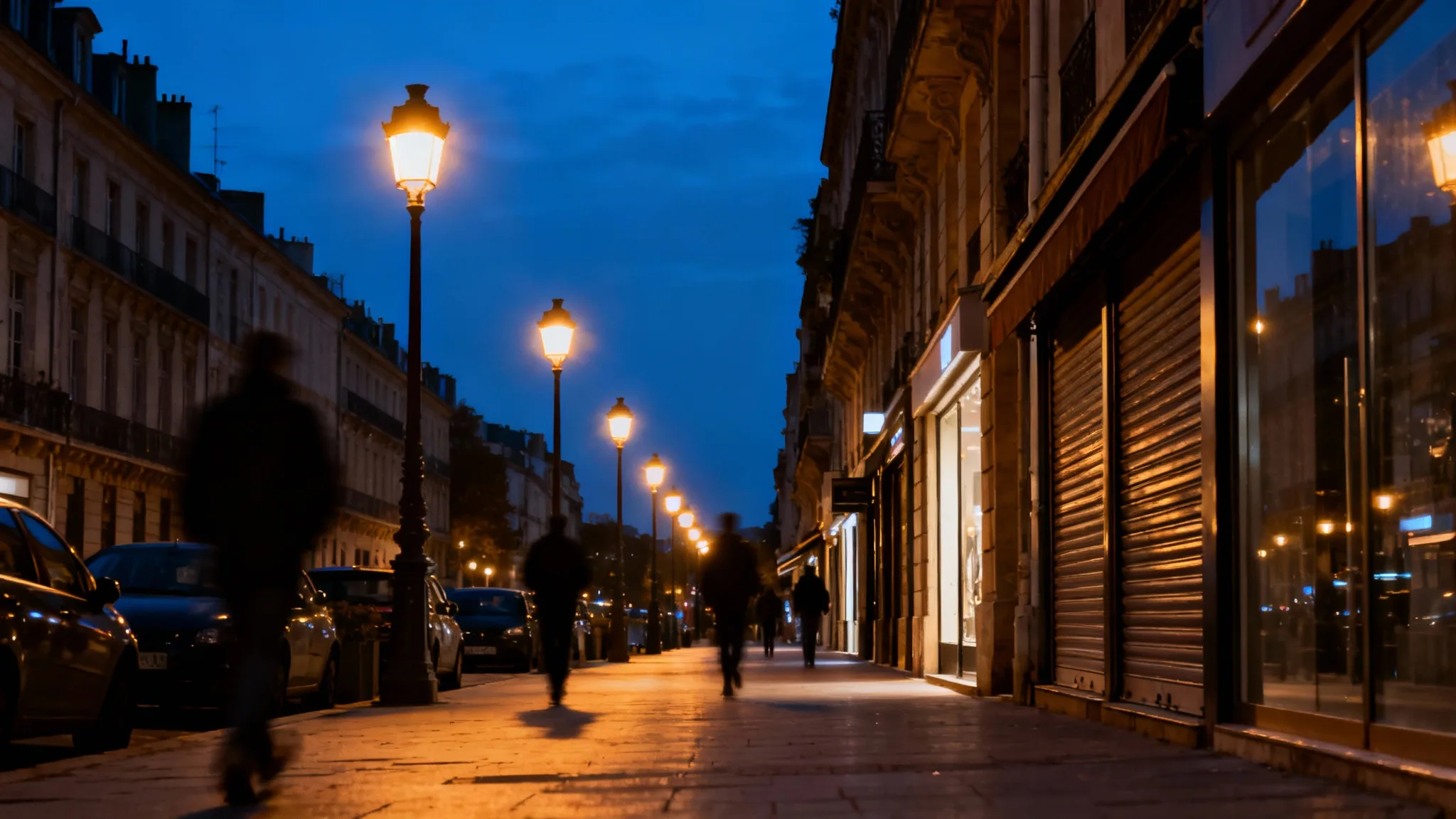 Ambiance urbaine nocturne évoquant montluçon ville dangereuse