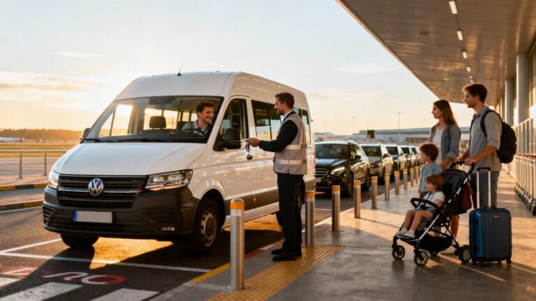 Navette et voiturier au dépose-minute du parking aéroport Barcelone