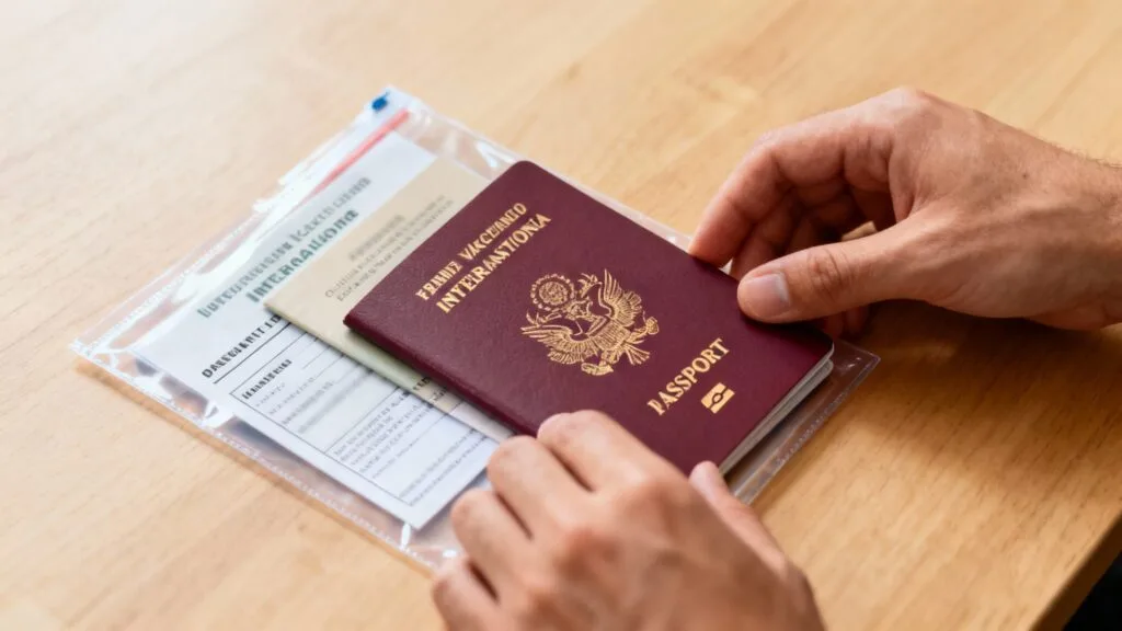 Passeport, visa, carnet de vaccination et attestations d’assurance