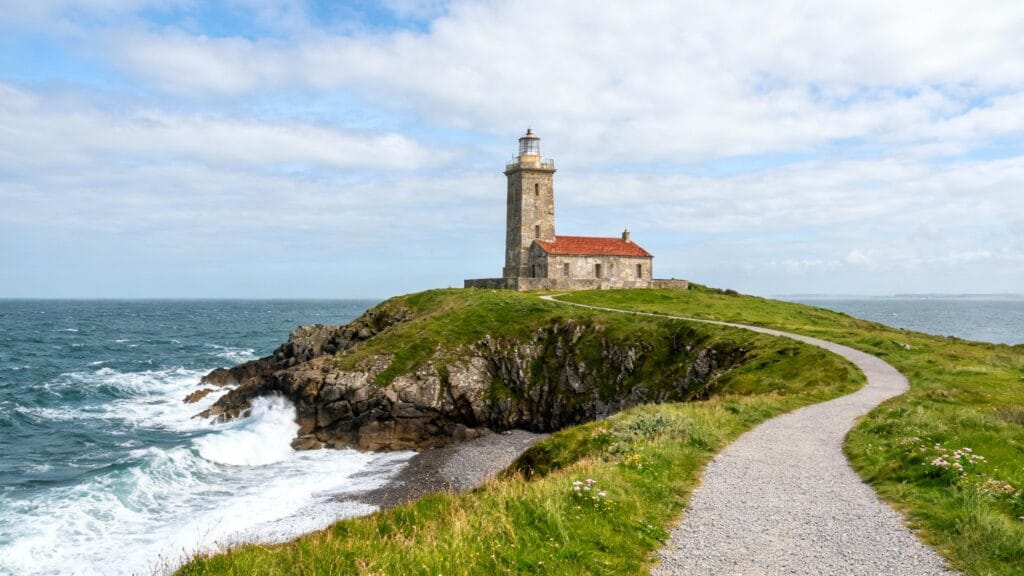 Phare historique et sentier côtier en Galice