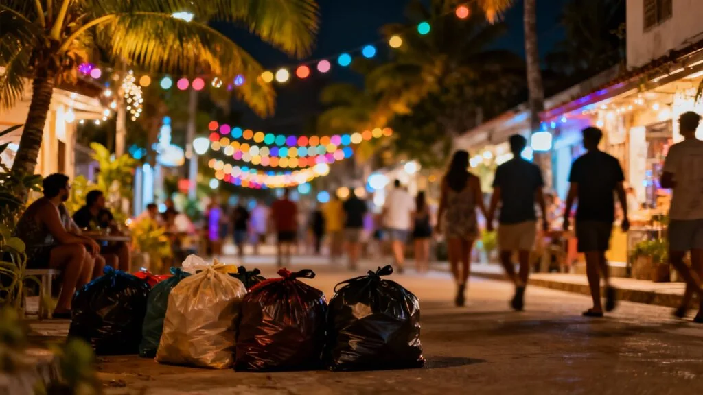 Vigilance la nuit dans un quartier festif de Phuket
