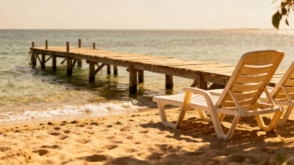 Plage simple avec transats, petit budget Hurghada