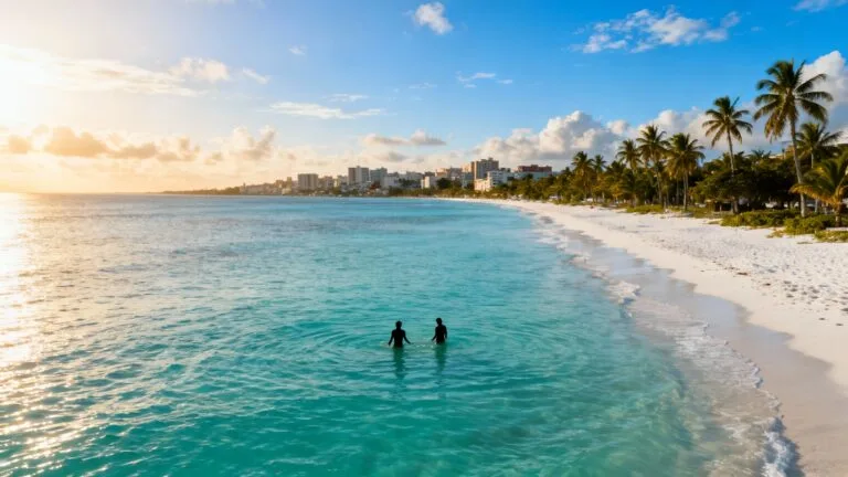 Que faire à Cancún : plage caribéenne turquoise et palmiers