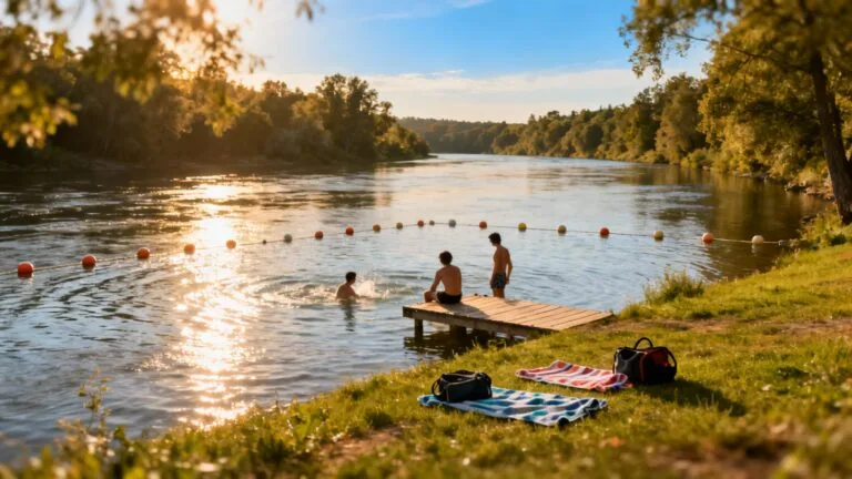 Rivière où se baigner près de Paris, zone calme et ombragée