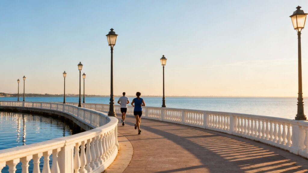 Promenade chic et baie courbe du Pays basque espagnol