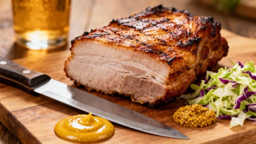 Jarret de porc grillé bavarois avec salade de chou