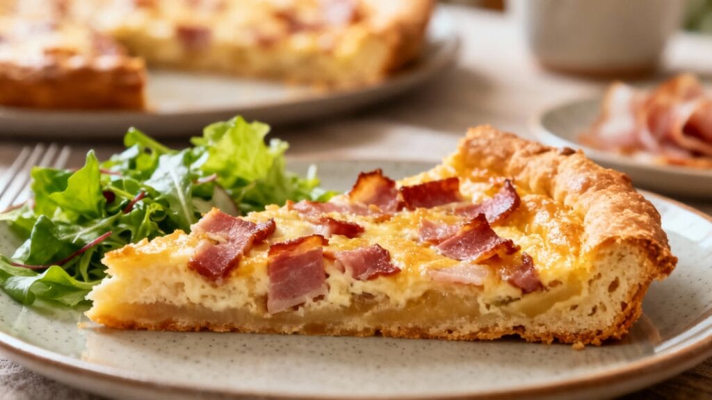 Speckkuchen, tarte au lard dorée et gourmande