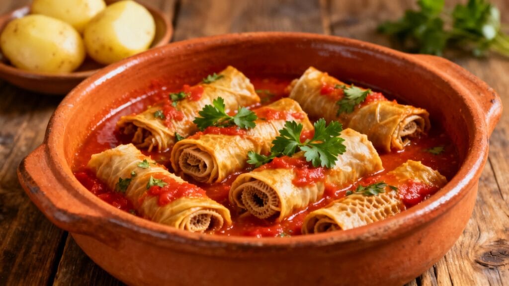 Tripous traditionnels mijotés, plats typiques aveyronnais