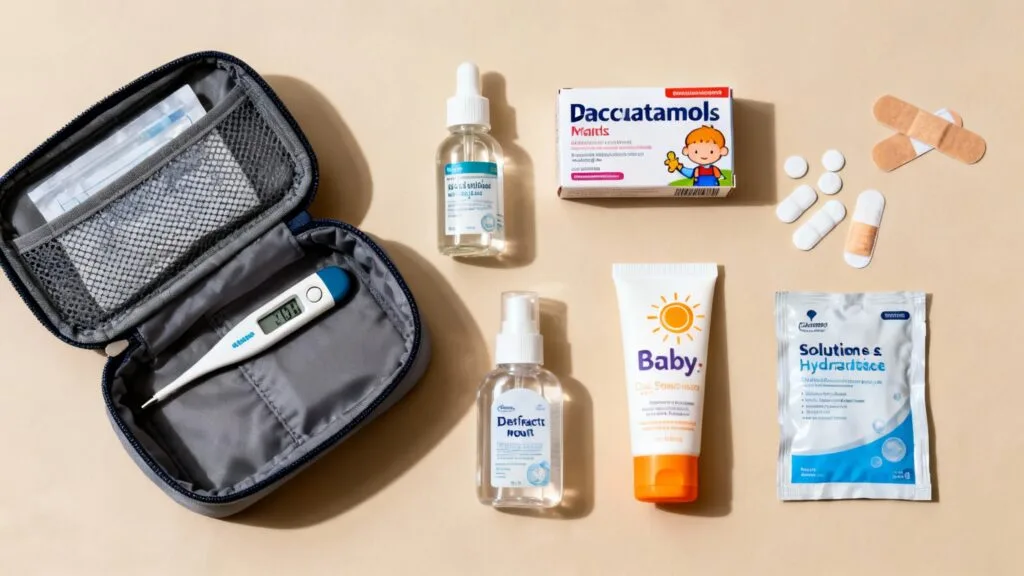 Indispensables d’une trousse de secours bébé en voyage