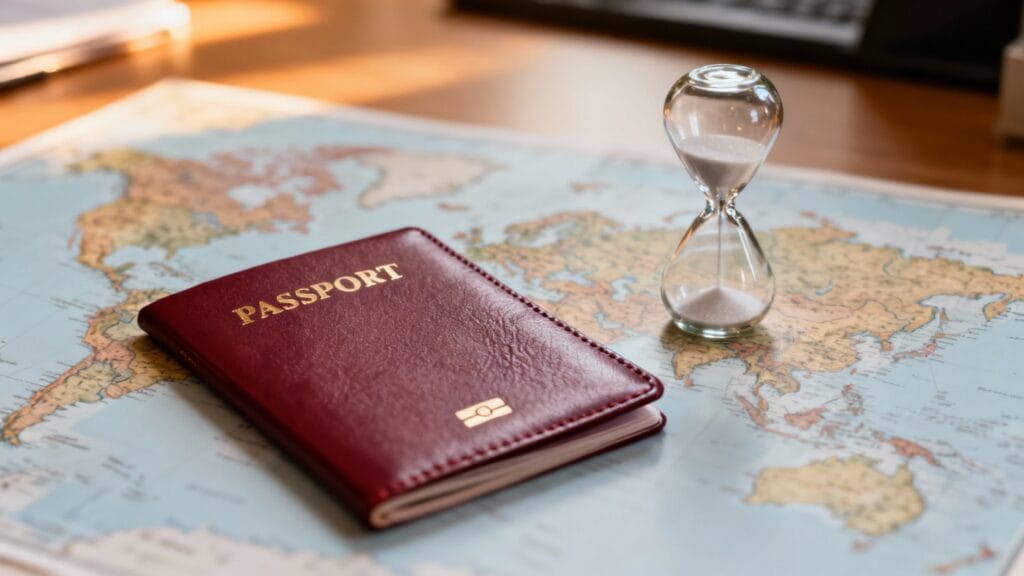 Passeport avec sablier pour validité passeport 6 mois