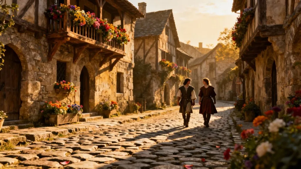 Ruelle médiévale typique en Cantabrie