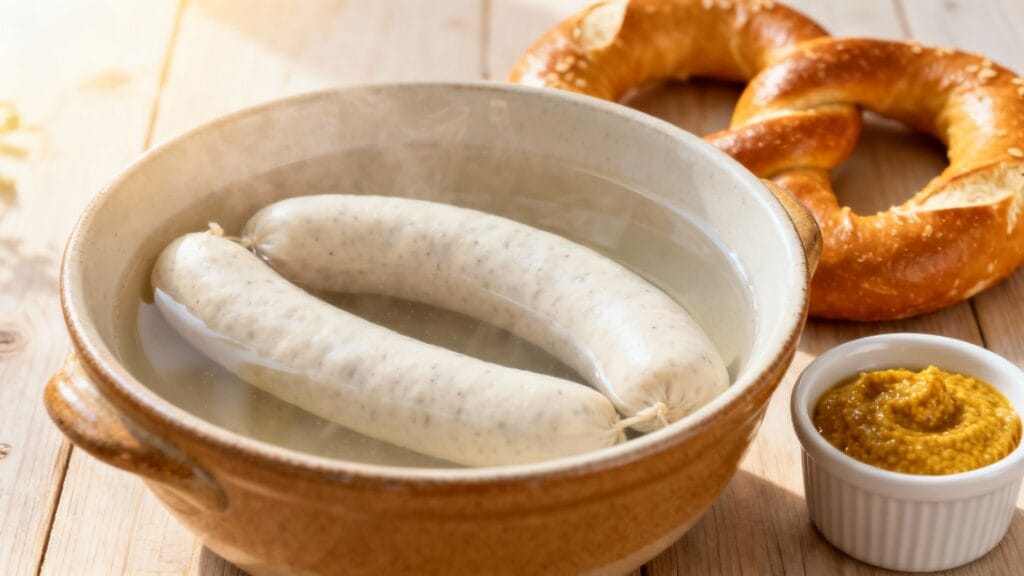Weißwurst, bretzel et moutarde douce munichoise