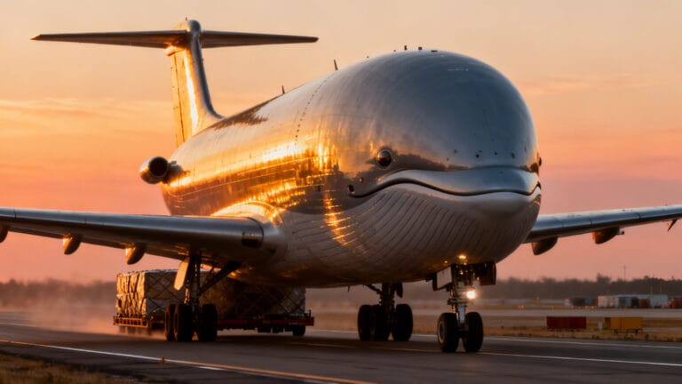 Airbus Beluga XL au roulage, fuselage surdimensionné