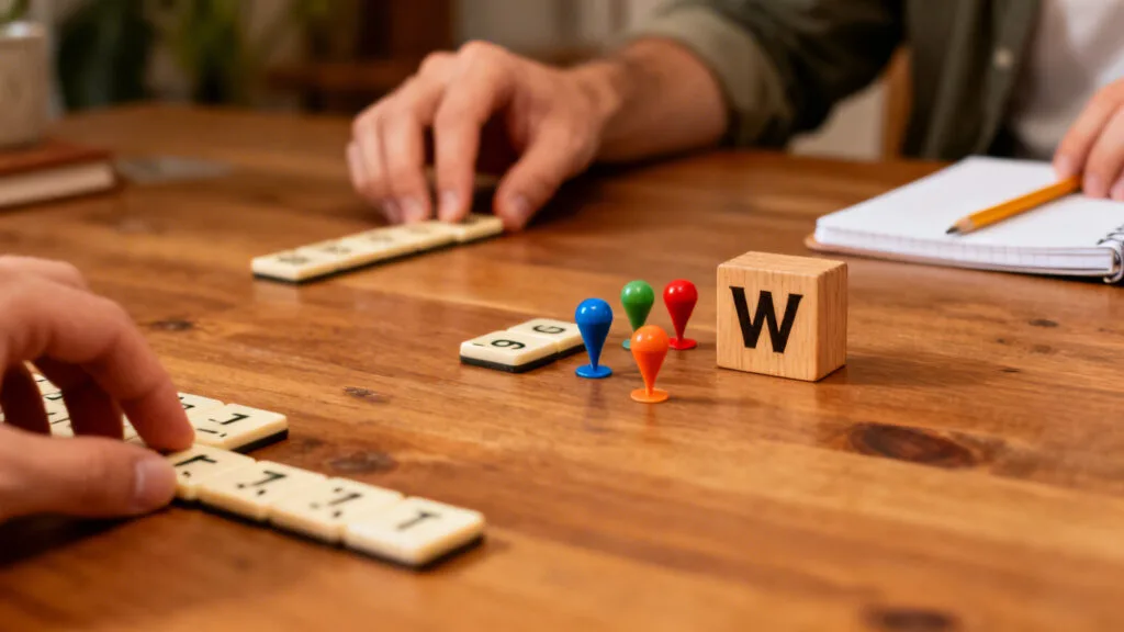 Accessoires de jeu avec lettre W pour alternatives quiz