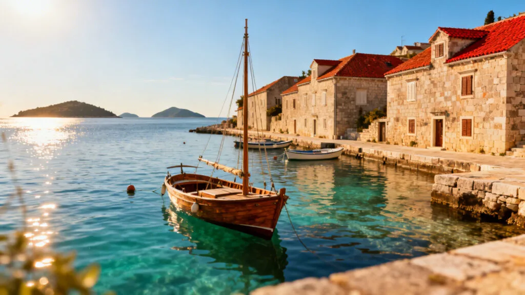 Rivage adriatique et îles baignées de soleil