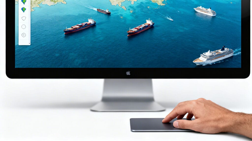 Filtres par type de navire et statut sur carte