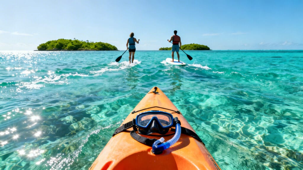 Kayak et paddle vers les îles de Ksamil pour snorkeling