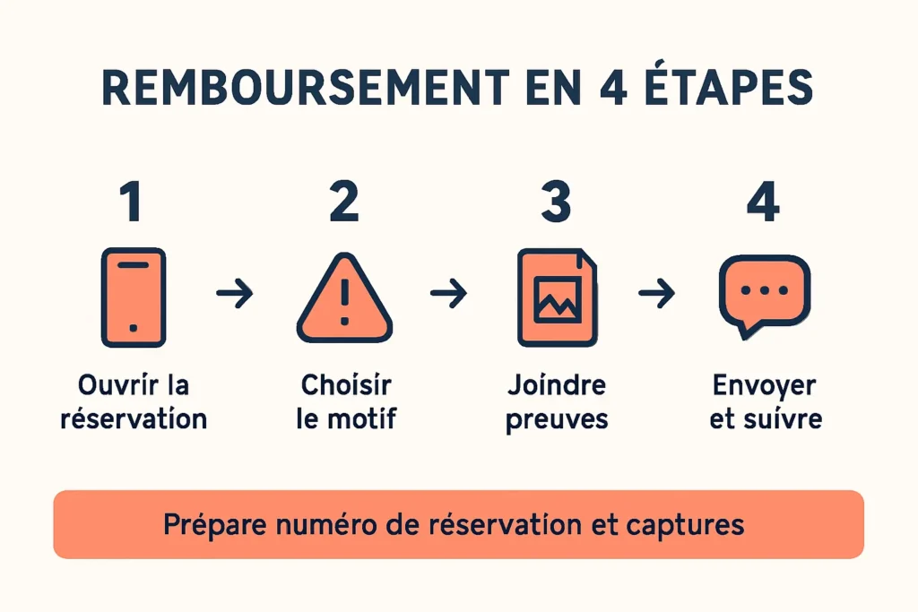 Demande de remboursement étape par étape, 4 actions clés
