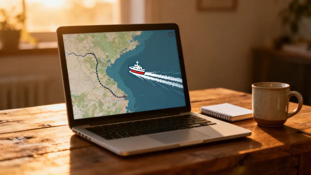 Lecture de la position, cap, vitesse et sillage