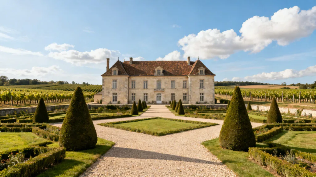 Manoir élégant, jardins à la française et vignes