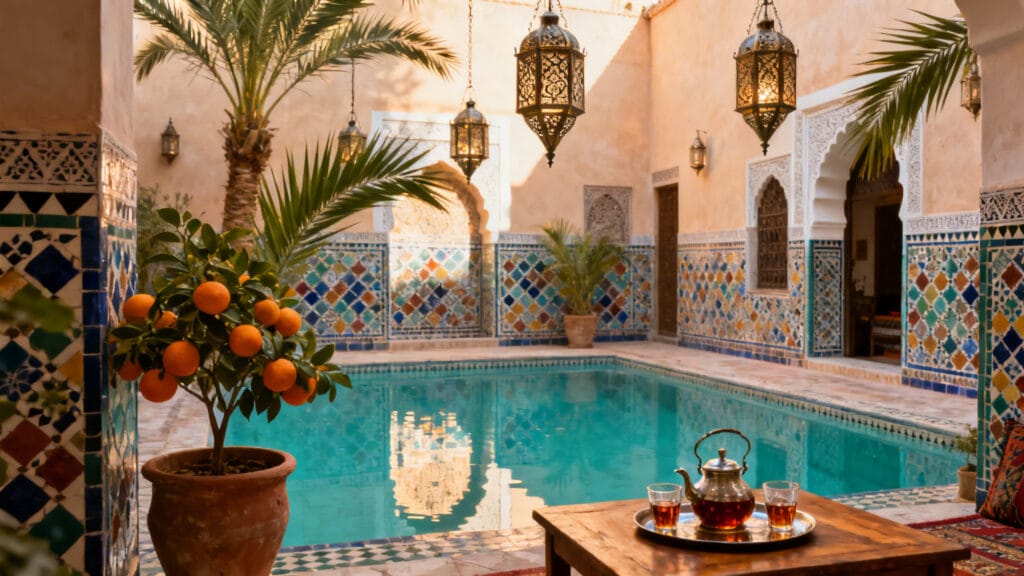 Riad lumineux et bassin pour un city-break au soleil