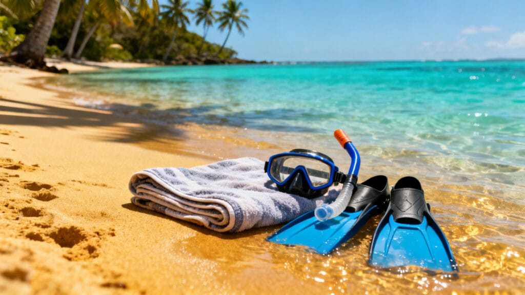 Anse abritée en Martinique avec mer chaude en mars