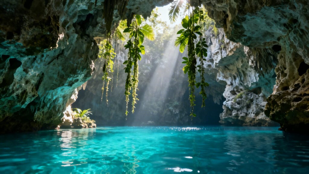 Cenote turquoise du Yucatán pour un séjour en mars