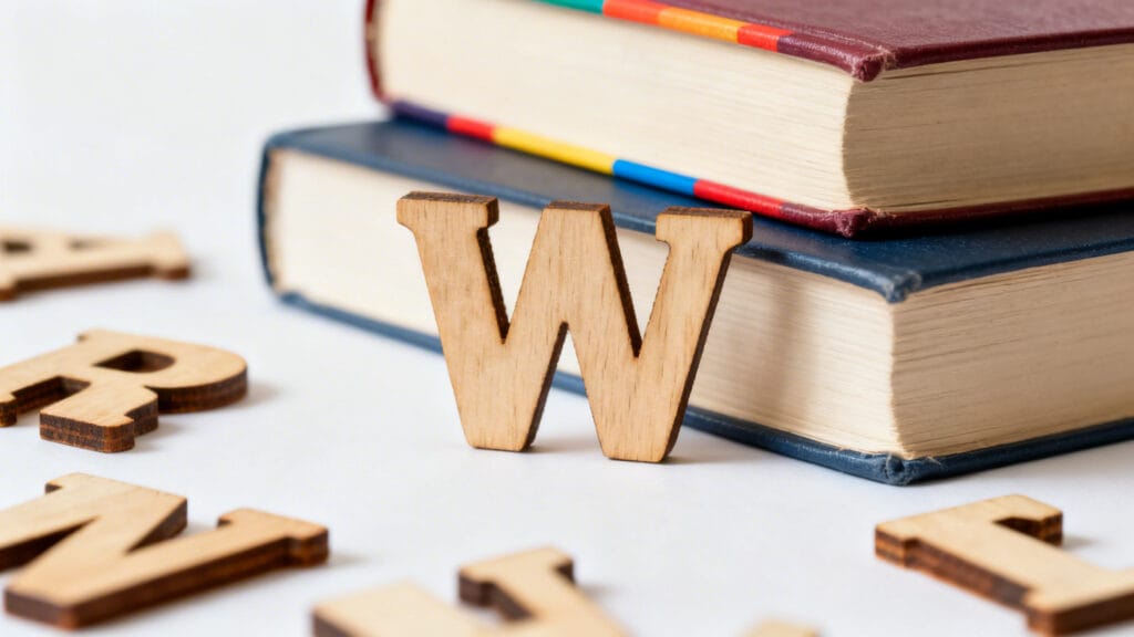 Lettre W isolée et dictionnaires pour rareté en français