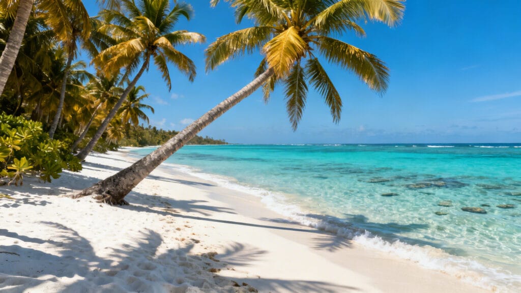 Plage tropicale à l’eau turquoise idéale pour se baigner