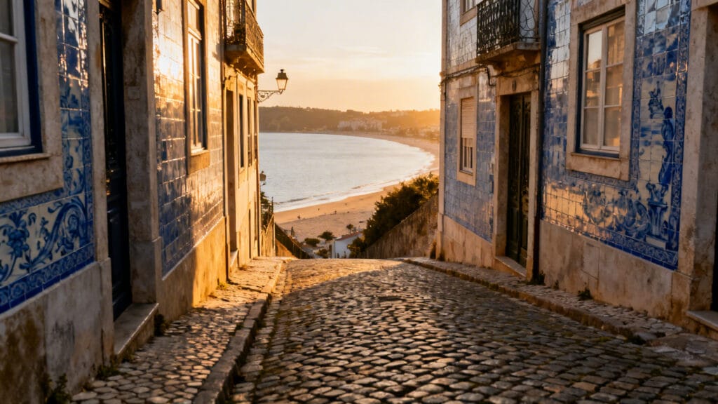 Ruelle aux azulejos et baie, city break ensoleillé pas cher