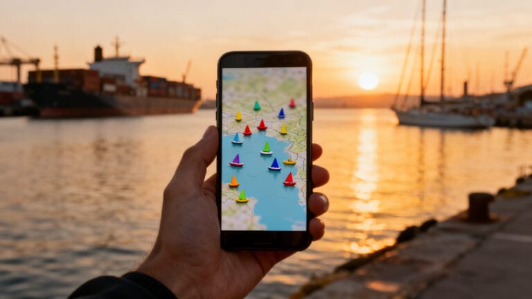 Suivi d’un navire en direct sur smartphone