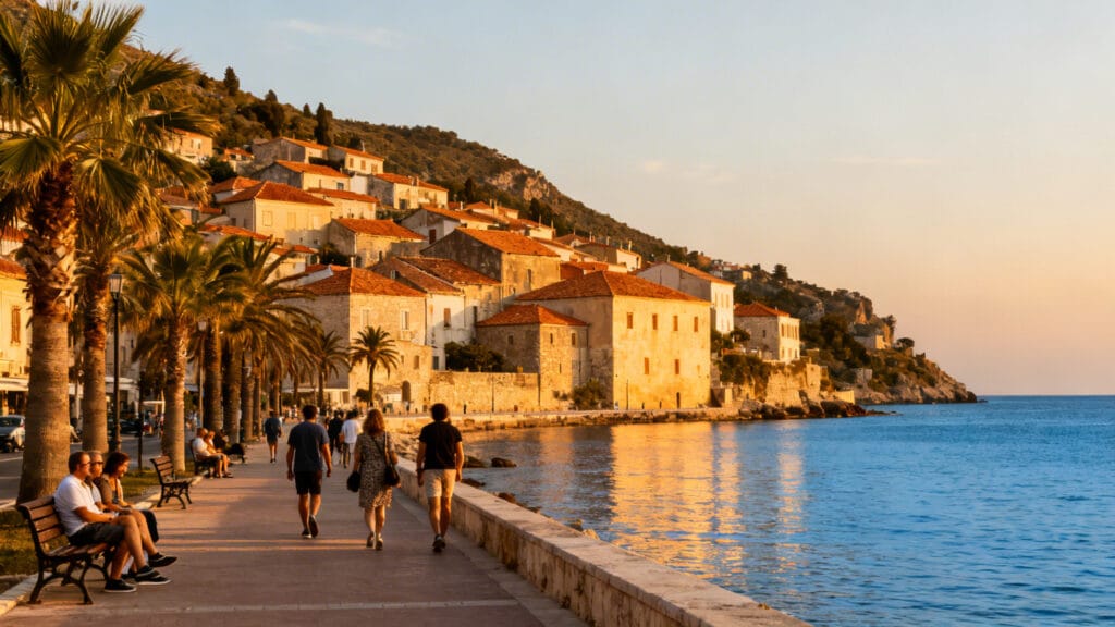Soirée d’été au bord de la mer Méditerranée