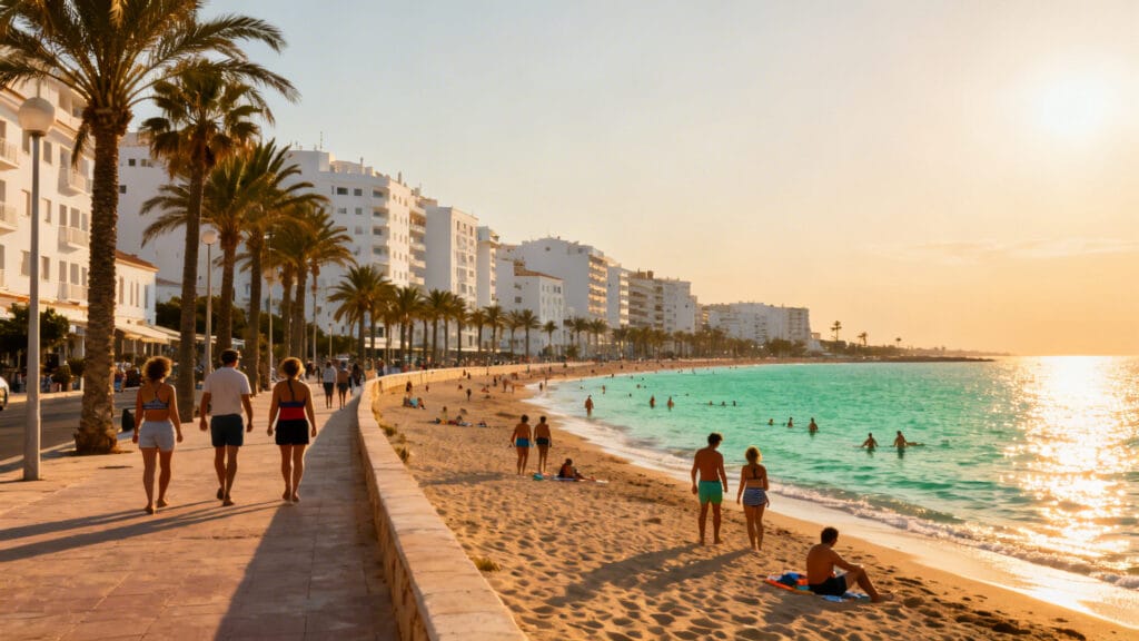 Plage ensoleillée idéale pour se baigner en septembre en Andalousie pas chère
