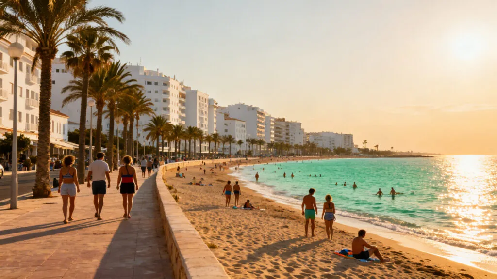 Plage ensoleillée idéale pour se baigner en septembre en Andalousie pas chère