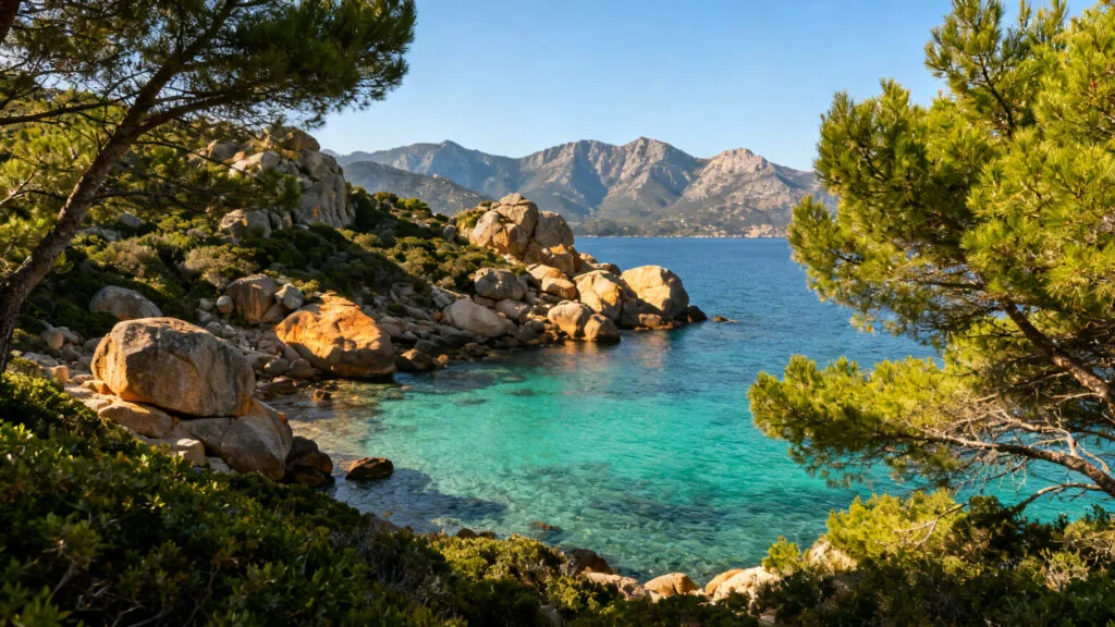 Crique corse à l’eau limpide pour se baigner en septembre