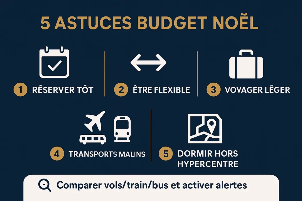 Infographie des astuces pour un Noël en Europe pas cher