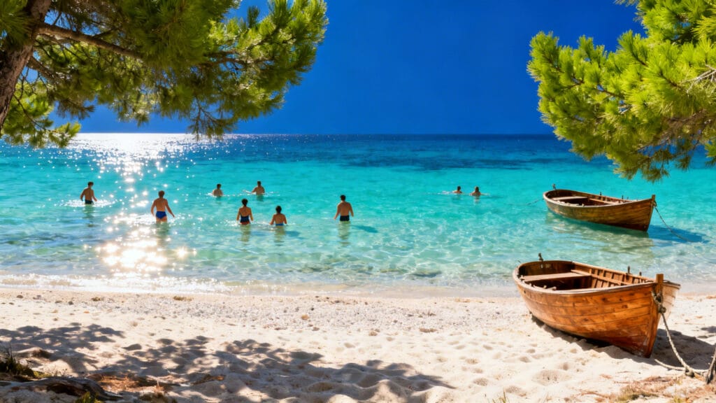 Cala aux eaux claires pour mer chaude en septembre aux Baléares