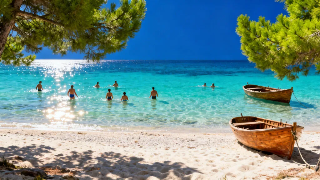 Cala aux eaux claires pour mer chaude en septembre aux Baléares