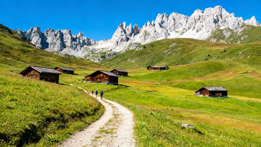 Alpes albanaises, vallée, sentier de randonnée