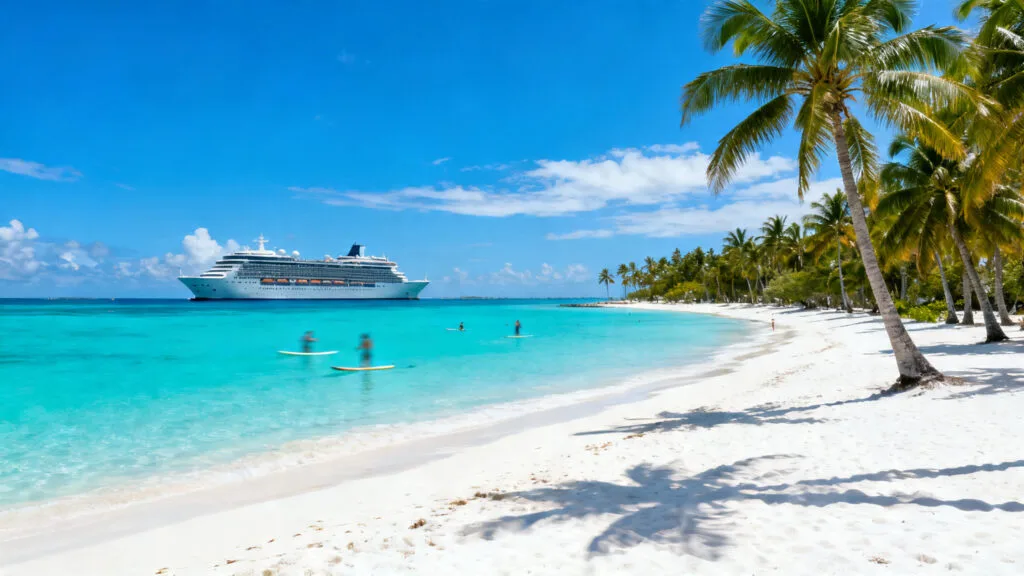 Eaux turquoise et croisière Caraïbes été proche d'une plage