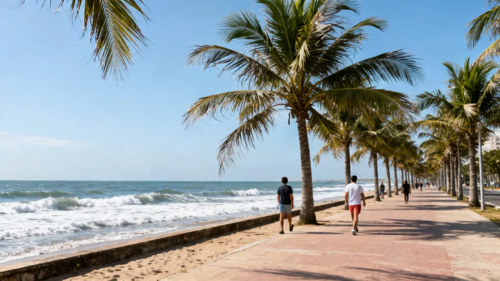 Promenade atlantique ensoleillée pour un séjour au Maroc doux
