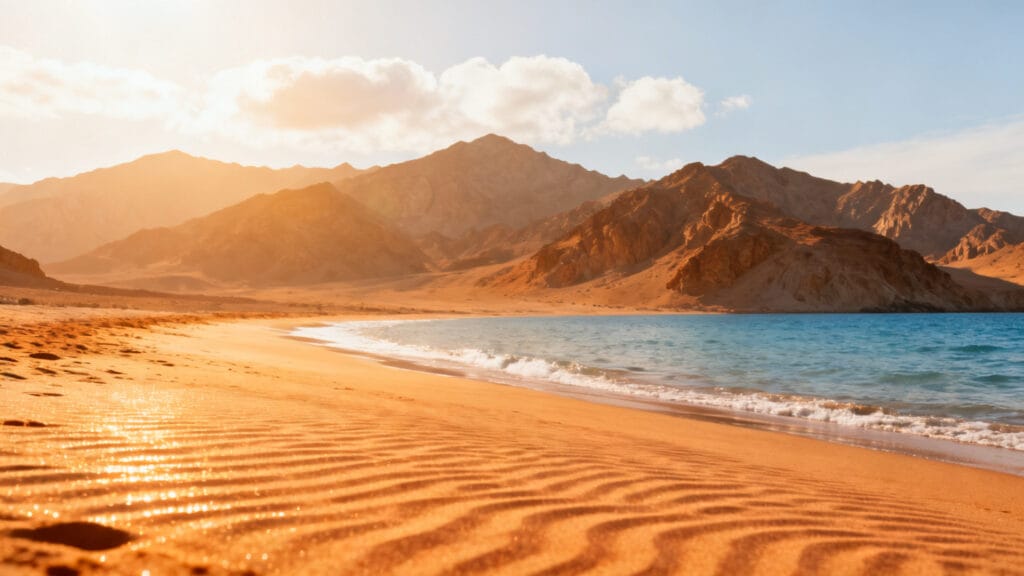 Plage en Jordanie avec mer à 26-27&nbsp;°C