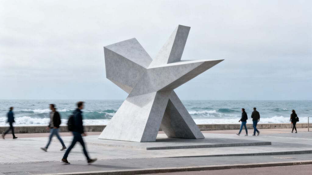 Installation d’art contemporain sur le front de mer