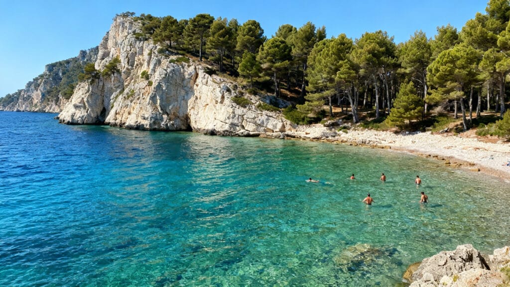 Baie chypriote ensoleillée avec mer à 25&nbsp;°C