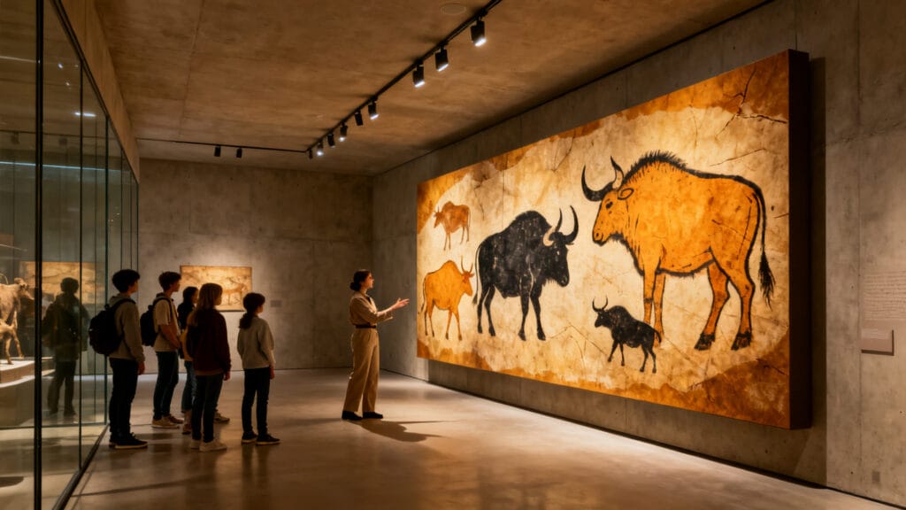 Musée d’art pariétal avec reproduction de grotte préhistorique